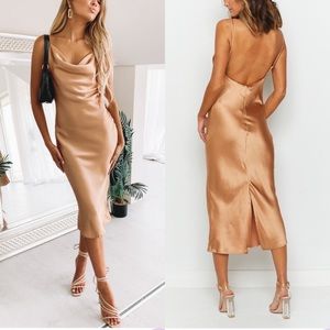 Beginning Boutique Schiffer Slip Midi Dress
